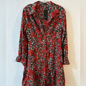Sheilay NWT Red flower button front dress!